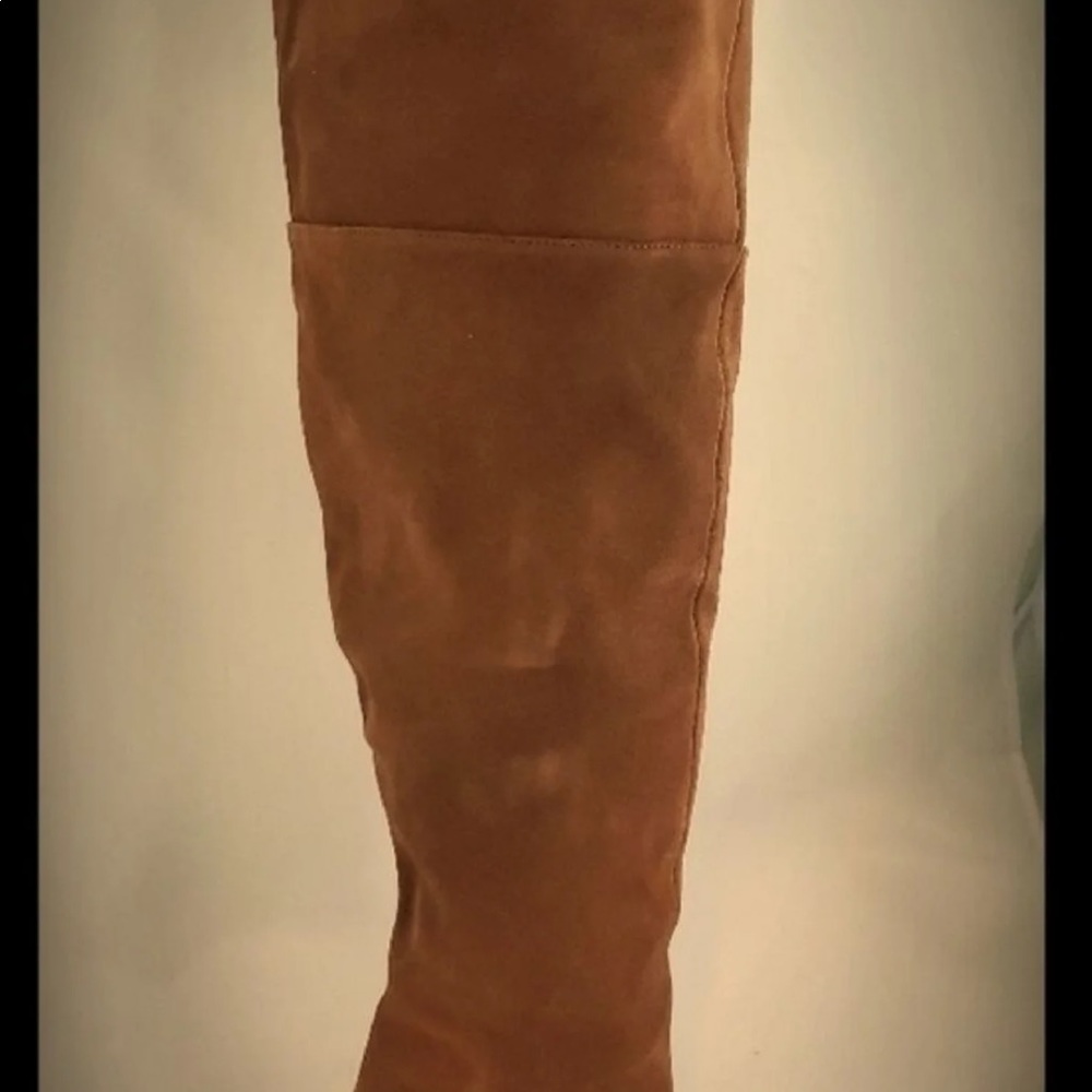 HOT IN HOLLYWOOD Brown Sued Knee High Heels 9M - Picture 11 of 11